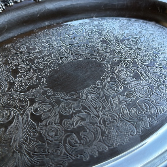 Wm Rogers Hamilton Silver Plate EP on Copper Decorating Oval Service Tray - Picture 3 of 7
